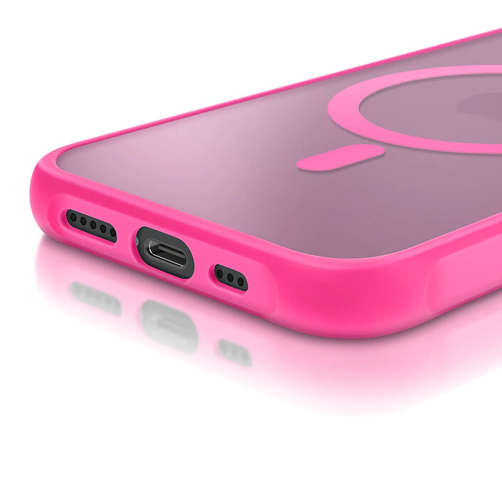 Avizar Coque pour iPhone 17e Compatible MagSafe Collection Frost Color Fuchsia pas cher