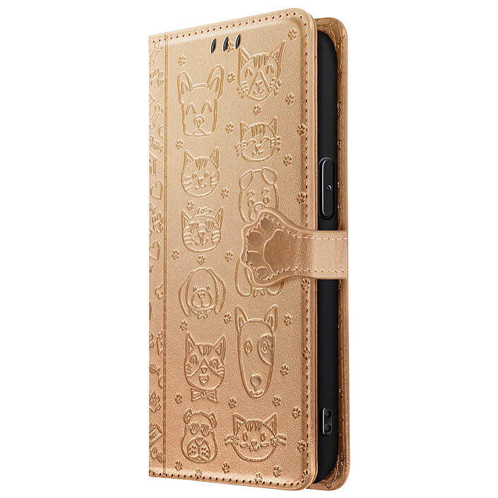 Avizar Étui Portefeuille pour iPhone 17e Motifs Chat et Chien avec Fonction Support