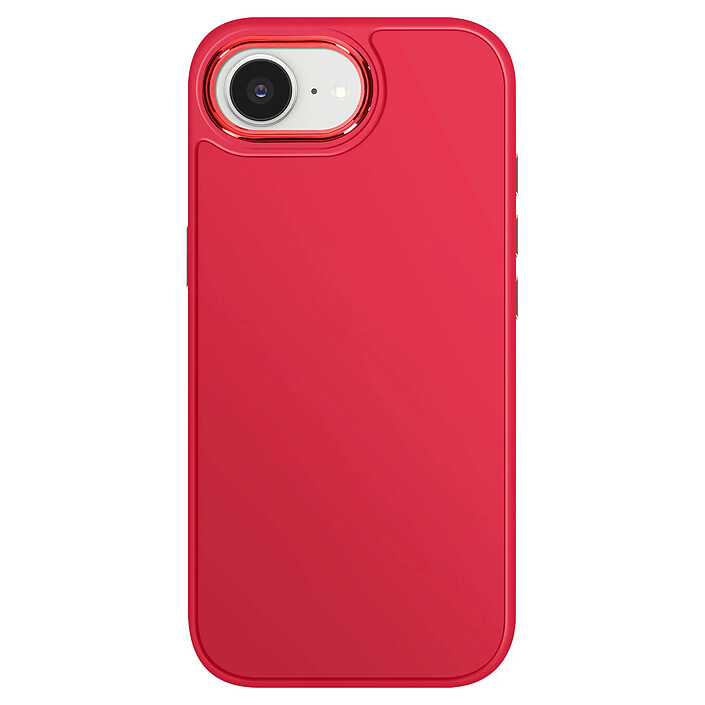Avizar Coque pour iPhone 17e Finition Mat avec Contour Caméra Métallisé Rouge