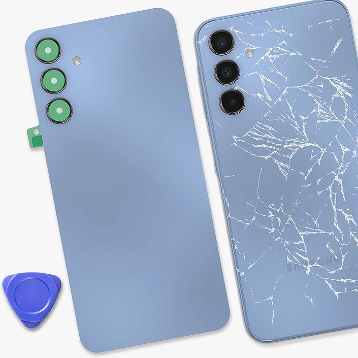 Acheter Clappio Cache Batterie de Remplacement pour Galaxy A15 4G avec Adhésif Intégré Bleu