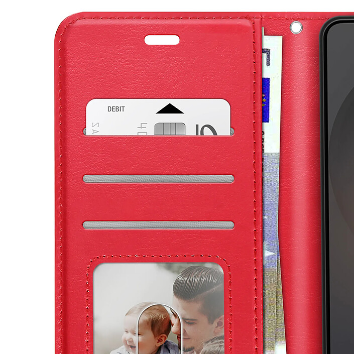 Mayaxess Étui Portefeuille pour Galaxy S26 Plus avec Dragonne et Fonction Stand Rouge pas cher