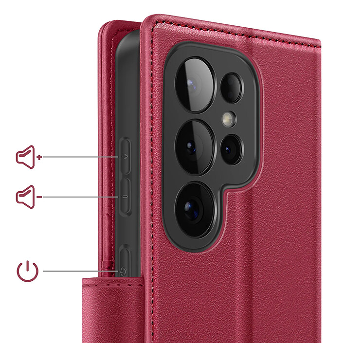 Acheter Mayaxess Étui Portefeuille 2 en 1 pour Galaxy S26 Ultra avec Coque Détachable Rouge