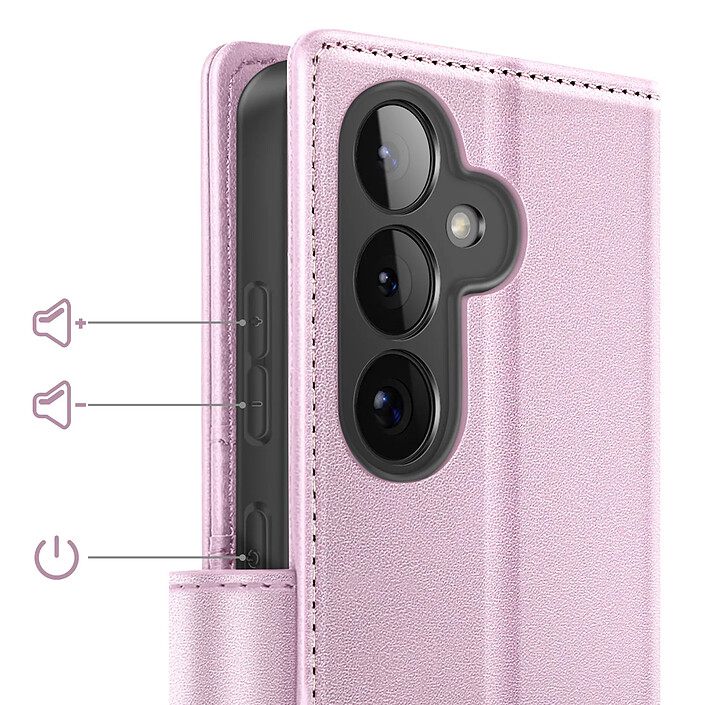 Acheter Mayaxess Étui Portefeuille 2 en 1 pour Galaxy S26 avec Coque Détachable Rose champagne