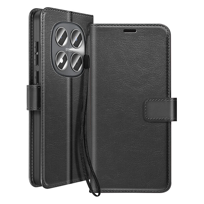 Mayaxess Étui Portefeuille pour Redmi Note 15 Pro 5G avec Dragonne et Fonction Stand Noir