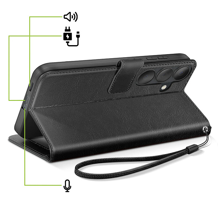 Acheter Mayaxess Étui Portefeuille pour Galaxy S26 avec Dragonne et Fonction Stand Noir
