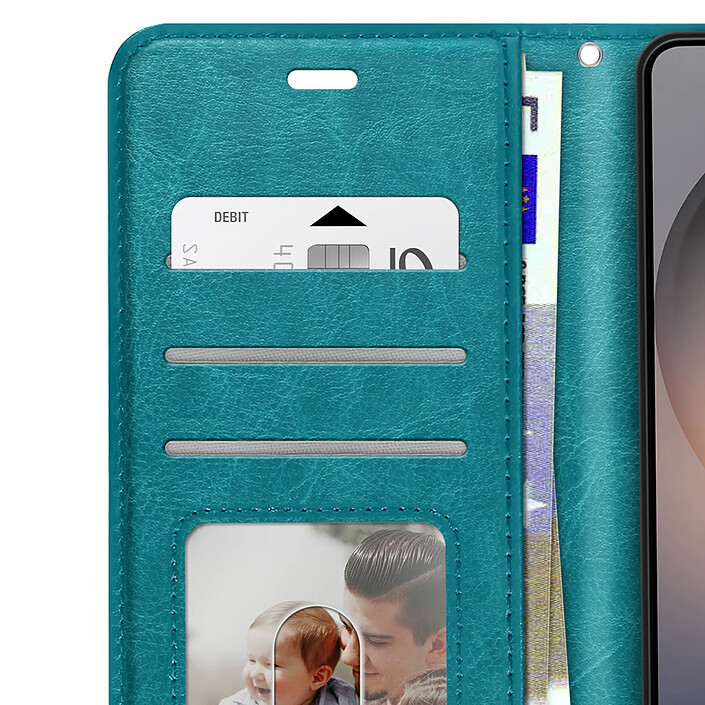 Mayaxess Étui Portefeuille pour Galaxy S26 Ultra avec Dragonne et Fonction Stand Turquoise pas cher