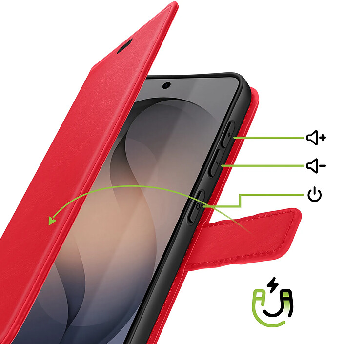 Avis Mayaxess Étui Portefeuille pour Galaxy S26 Ultra avec Dragonne et Fonction Stand Rouge