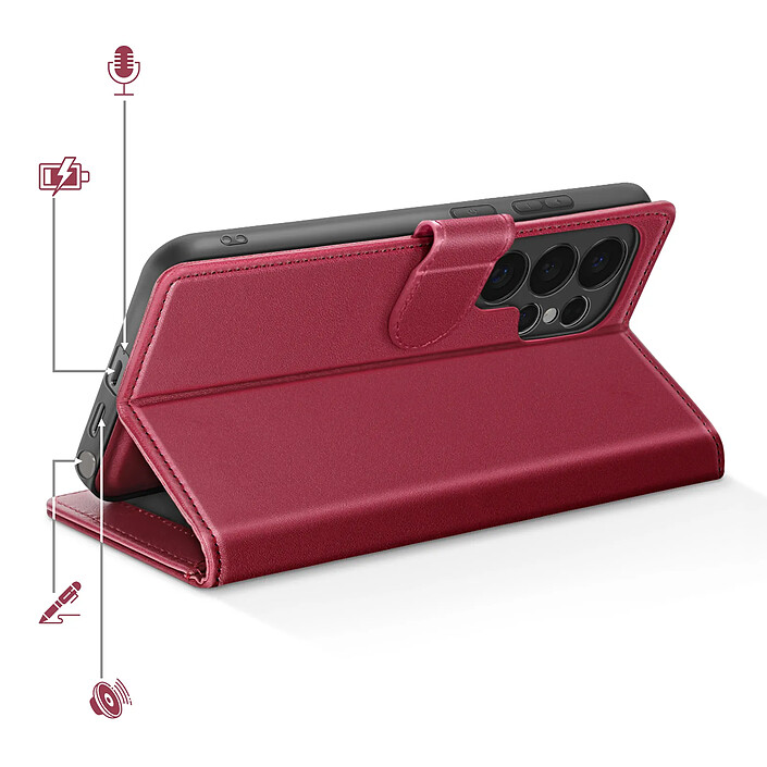 Avis Mayaxess Étui Portefeuille 2 en 1 pour Galaxy S26 Ultra avec Coque Détachable Rouge