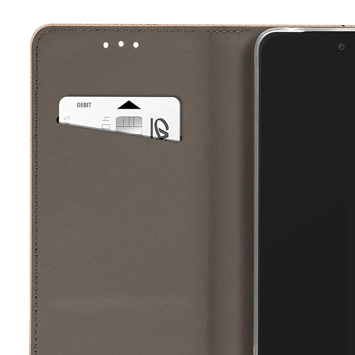 Avis Mayaxess Étui pour Moto G17 Effet Strié avec Porte-carte et Fonction Stand Rose champagne