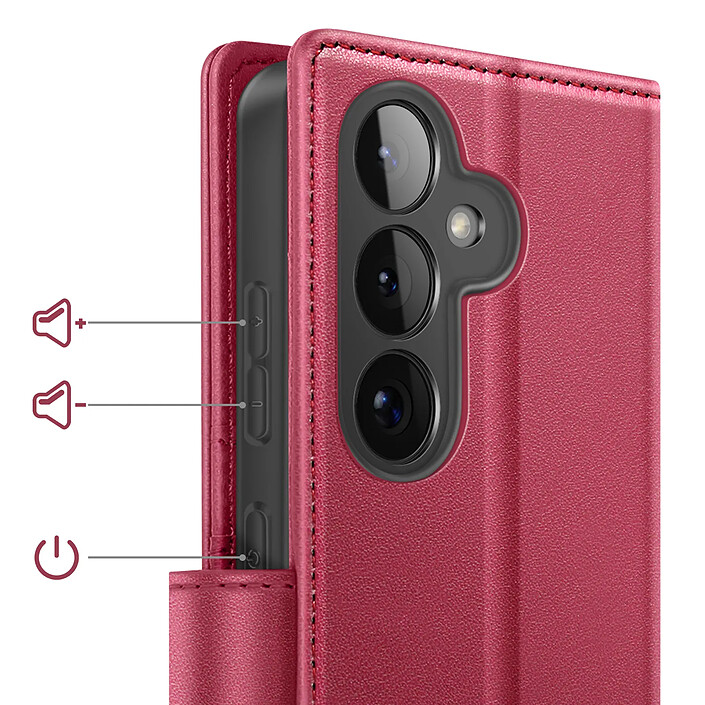 Acheter Mayaxess Étui Portefeuille 2 en 1 pour Galaxy S26 avec Coque Détachable Rouge