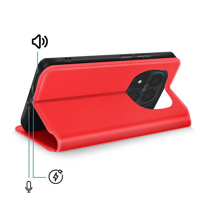 Acheter Avizar Étui Folio pour Redmi Note 15 Pro Plus 5G avec Porte-cartes et Fonction Support Rouge