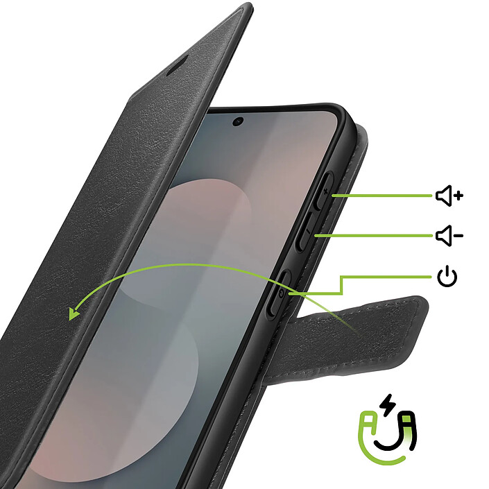 Avis Mayaxess Étui Portefeuille pour Galaxy S25 FE avec Dragonne et Fonction Stand Noir