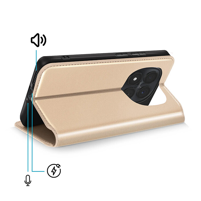 Acheter Avizar Étui Folio pour Redmi Note 15 Pro Plus 5G avec Porte-cartes et Fonction Support Dorée