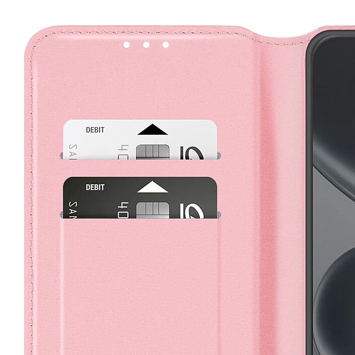 Avizar Étui Folio pour Redmi Note 15 Pro 5G avec Porte-cartes et Fonction Support Rose pas cher