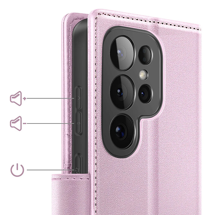 Acheter Mayaxess Étui Portefeuille 2 en 1 pour Galaxy S26 Ultra avec Coque Détachable Rose champagne