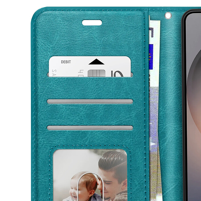 Mayaxess Étui Portefeuille pour Galaxy S26 Plus avec Dragonne et Fonction Stand Turquoise pas cher