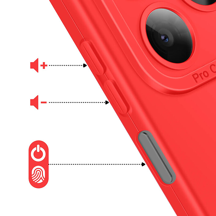 Acheter Avizar Coque pour Honor X5c Plus en Silicone Souple avec Renfort Bloc Caméra Rouge