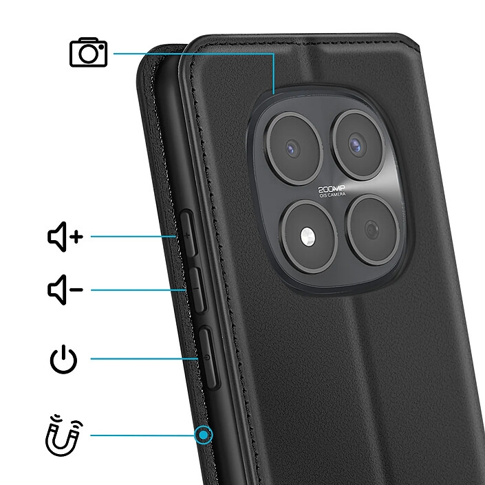 Avis Avizar Étui Folio pour Redmi Note 15 Pro 5G avec Porte-cartes et Fonction Support Noir