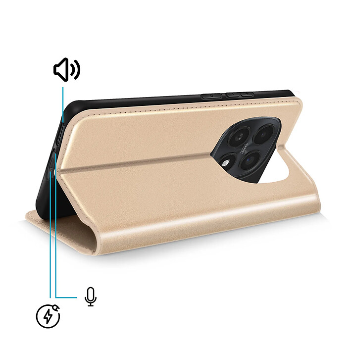 Acheter Avizar Étui Folio pour Redmi Note 15 5G / 4G avec Porte-cartes et Fonction Support Dorée