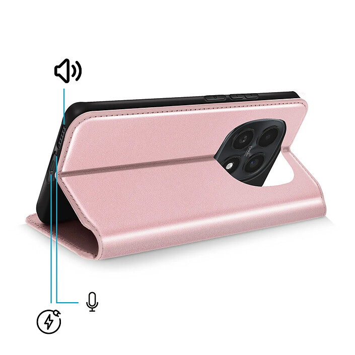 Acheter Avizar Étui Folio pour Redmi Note 15 5G / 4G avec Porte-cartes et Fonction Support Rose champagne