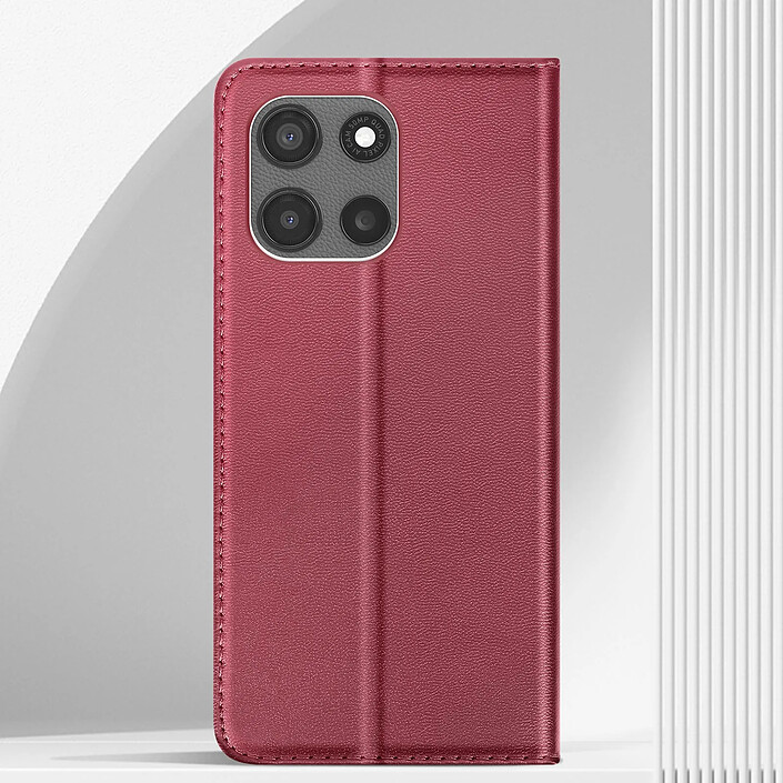 Acheter Mayaxess Étui Folio pour Moto G17 avec Porte-cartes et Fonction Support Vidéo Bordeaux