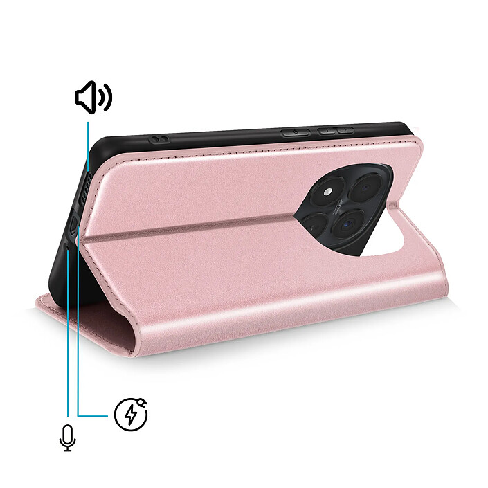 Acheter Avizar Étui Folio pour Redmi Note 15 Pro Plus 5G avec Porte-cartes et Fonction Support Rose champagne