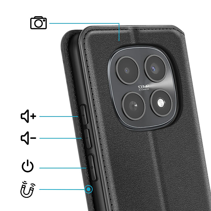 Avis Avizar Étui Folio pour Redmi Note 15 5G / 4G avec Porte-cartes et Fonction Support Noir