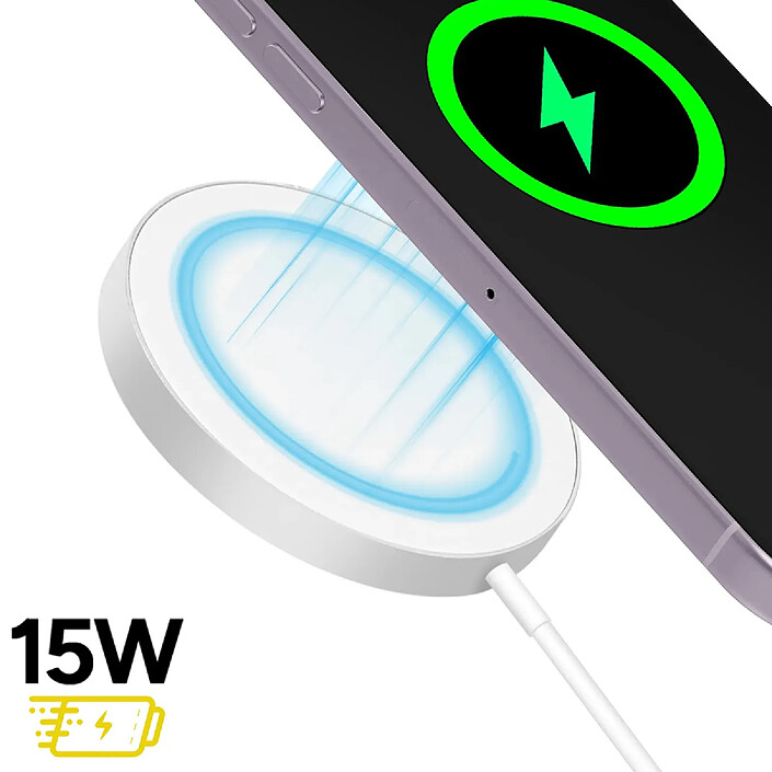 Avis Mayaxess Chargeur Magsafe pour iPhone 14 Plus 15W Magnétique Blanc
