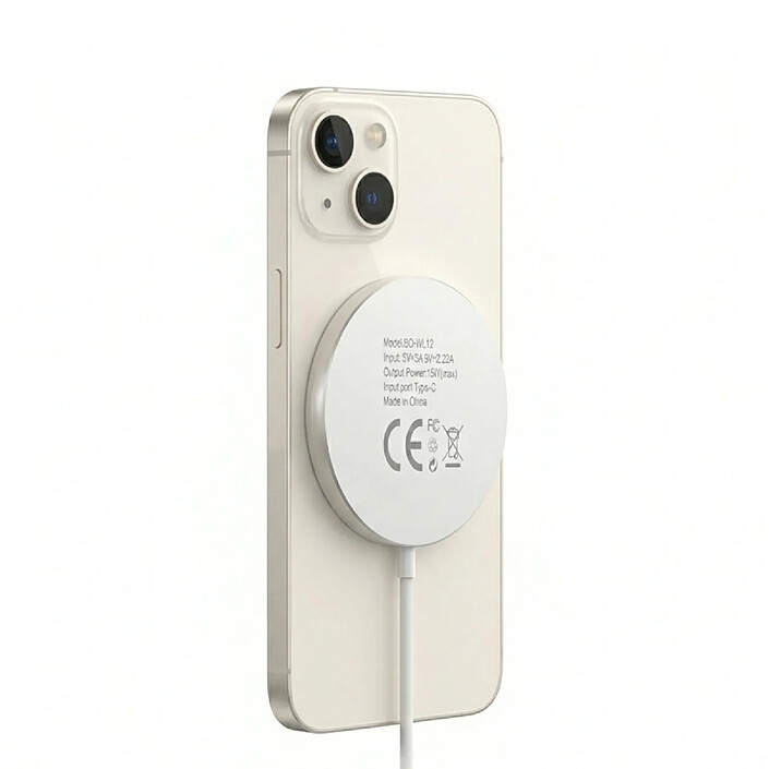 Mayaxess Chargeur Magsafe pour iPhone 14 Magnétique 15W Blanc