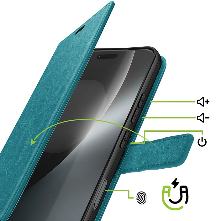 Avis Mayaxess Étui Portefeuille pour Honor Magic 8 Pro avec Dragonne et Fonction Stand Bleu