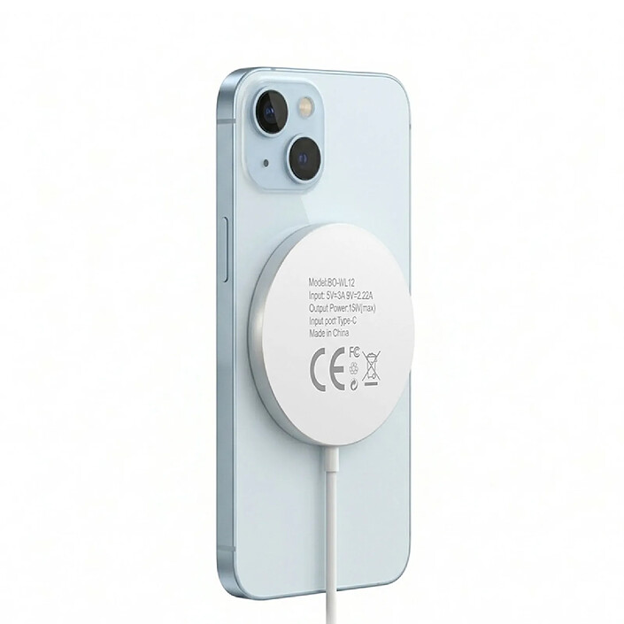 Mayaxess Chargeur Magsafe pour iPhone 15 Magnétique 15W Blanc