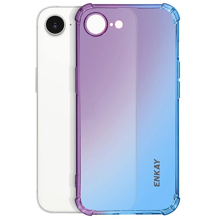 Enkay Protection Translucide pour iPhone 17e Coque Bumper en Silicone Dégradé Bleu pas cher