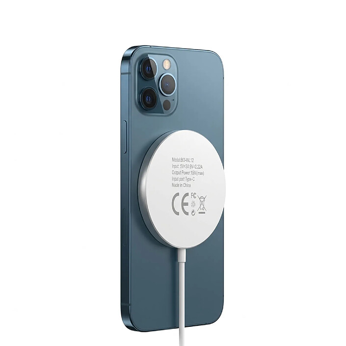 Mayaxess Chargeur Magsafe Magnétique 15W pour iPhone 12 / 12 Mini / 12 Pro / 12 Pro Max Blanc