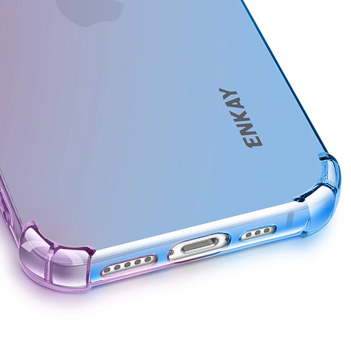 Acheter Enkay Protection Translucide pour iPhone 17e Coque Bumper en Silicone Dégradé Bleu