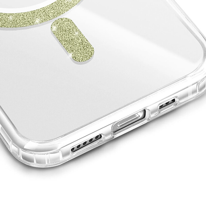 Acheter Guess Coque MagSafe pour iPhone 17e Série IML Glitter Circle Antichoc Transparent