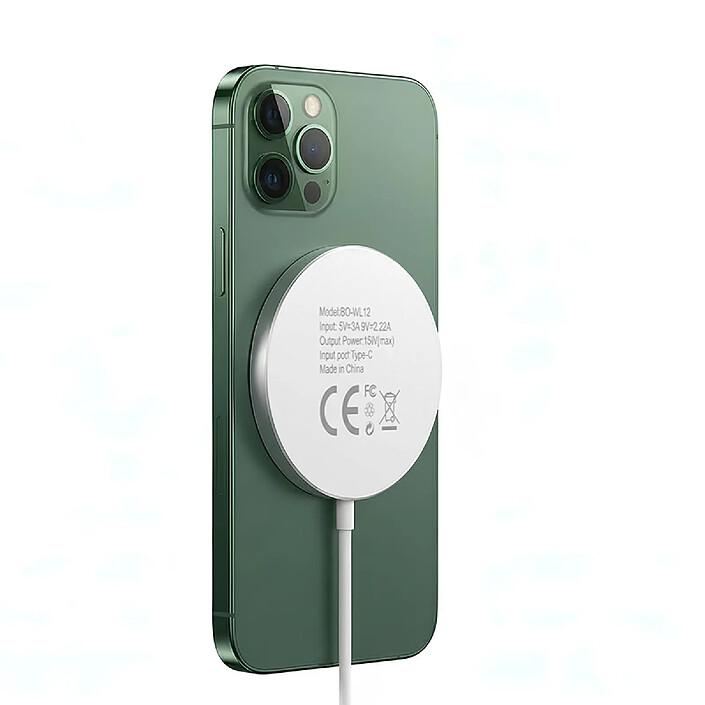 Mayaxess Chargeur Magsafe Magnétique 15W pour iPhone 13 Pro Blanc