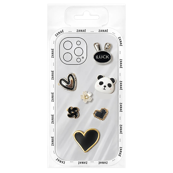 Zanaé Stickers 3D Relief pour Smartphone et Coque Pearl Panda Motifs Décoratifs Dorée