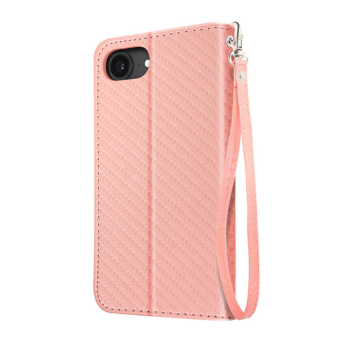 Avizar Étui à Clapet pour iPhone 17e Effet Carbone avec Porte-Cartes et Support