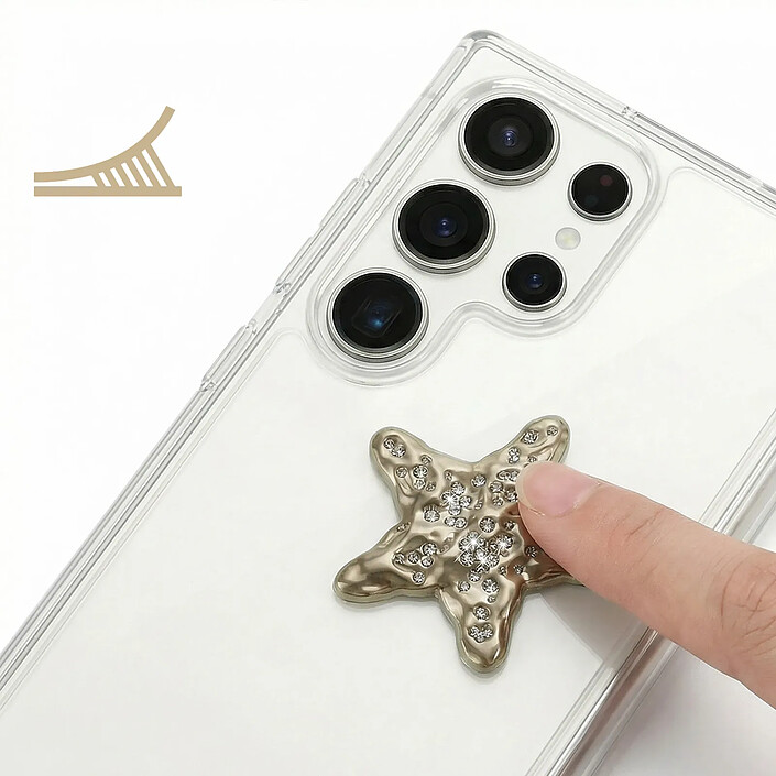 Acheter Zanaé Stickers 3D Relief pour Smartphone et Coque Pearl Bunny Motifs Décoratifs Dorée