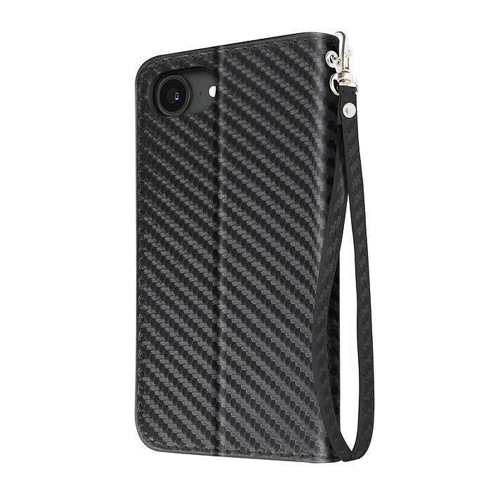 Avizar Étui à Clapet pour iPhone 17e Effet Carbone avec Porte-Cartes et Support