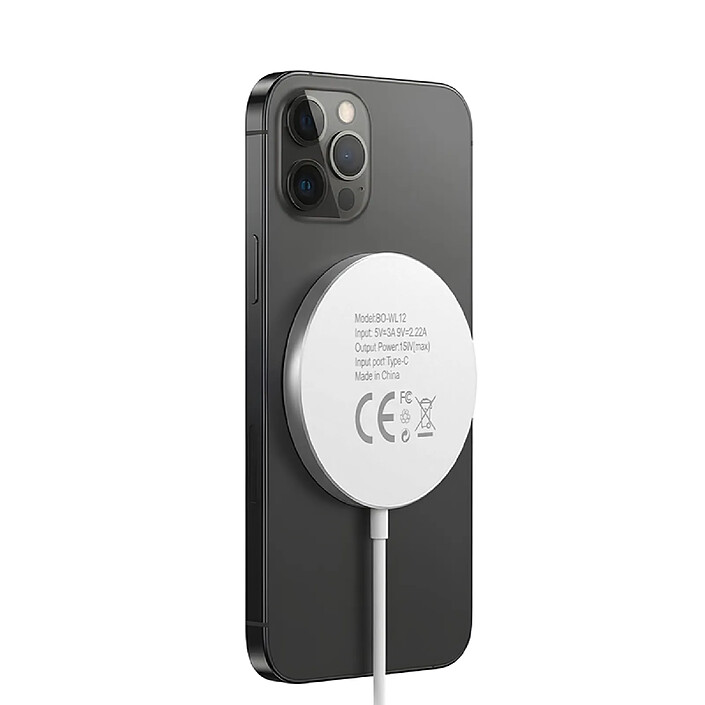 Mayaxess Chargeur Magsafe Magnétique 15W pour iPhone 14 / 14 Plus / 14 Pro / 14 Pro Max Blanc