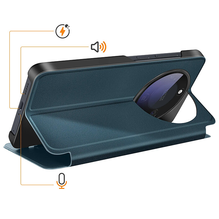 Acheter Avizar Étui Clapet pour Honor Magic 8 Lite Conception Bi-Matière avec Fonction Support