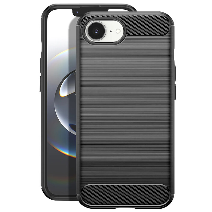Avizar Coque pour iPhone 17e en Silicone Effet Carbone Texture Brossée