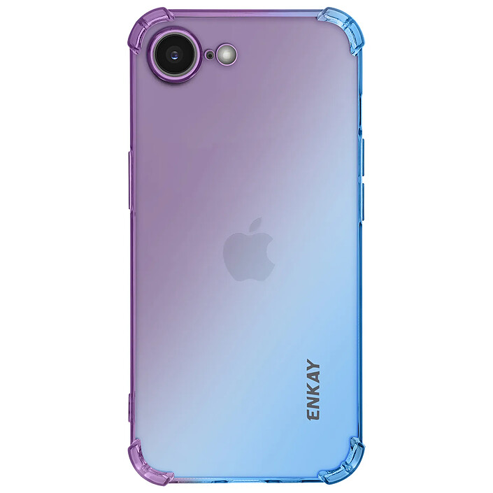 Enkay Protection Translucide pour iPhone 17e Coque Bumper en Silicone Dégradé Bleu