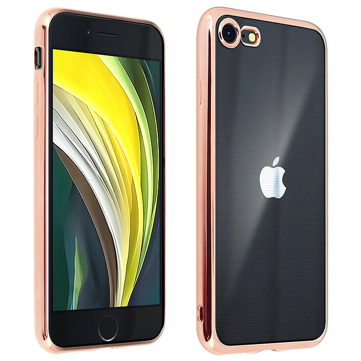 akashi Coque iPhone SE 2020/8/7 Flexible Contour Chromé Dos Transparent Akashi Rose