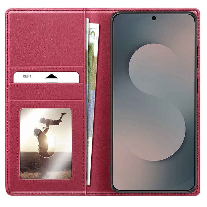 Mayaxess Étui 2 en 1 pour Galaxy S25 FE avec Coque Détachable et Support Vidéo Rouge pas cher