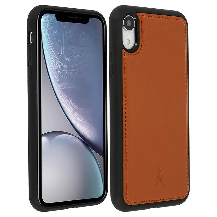 akashi Coque iPhone XR Protection Rigide Cuir Véritable Akashi - Camel