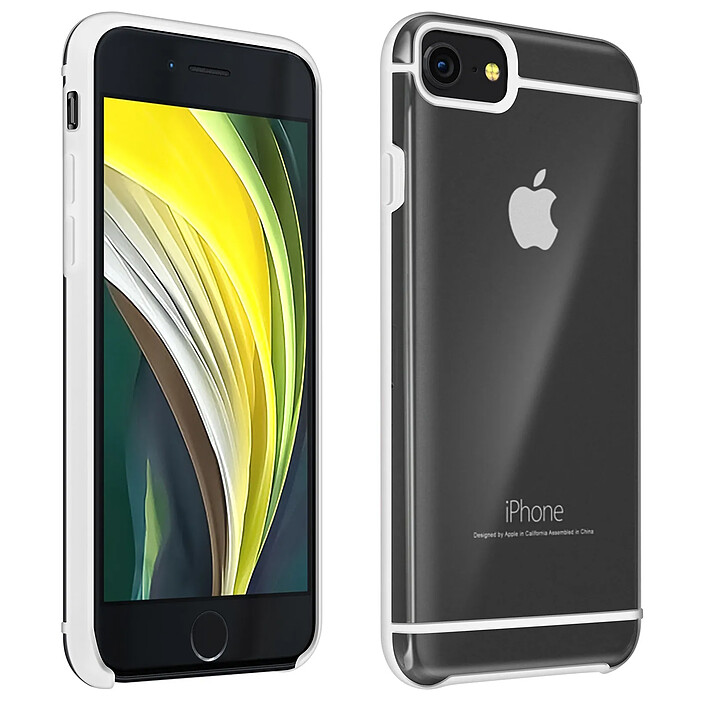 akashi Coque iPhone SE 2022 / 2020 et 8 / 7 Rigide Contour Coloré Akashi Blanc