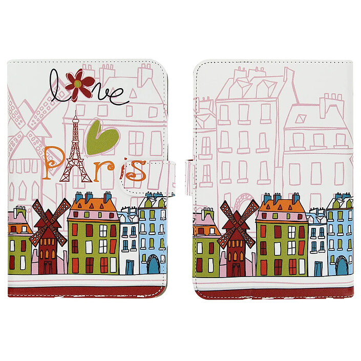 akashi Housse Folio Protection Tablette 7 à 8 pouces - Etui Akashi Paris dessiné