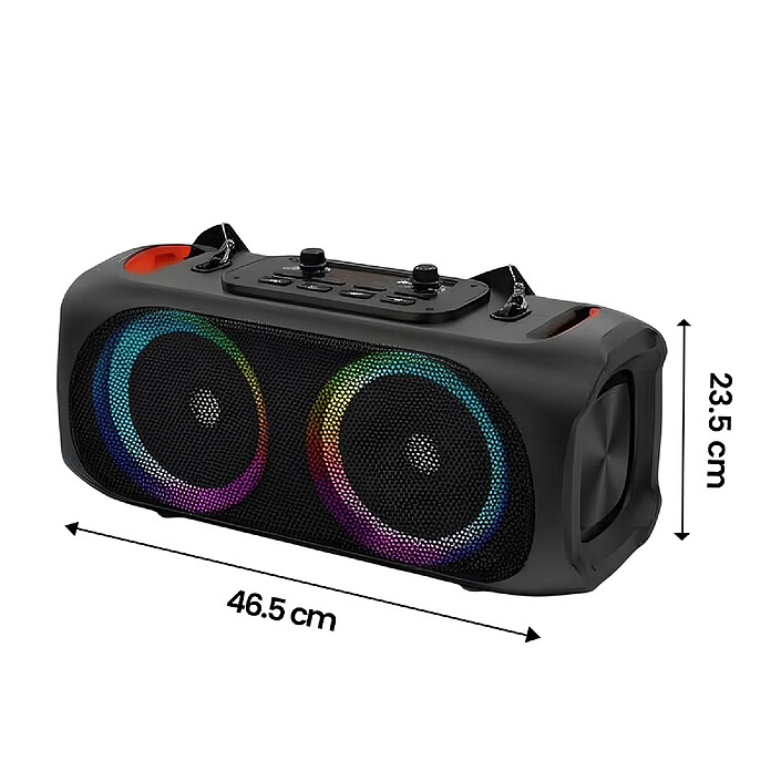 Acheter Avizar Enceinte Bluetooth 47×24cm Portable 4000mAh 2x Haut-parleurs 10W avec Micro Noir